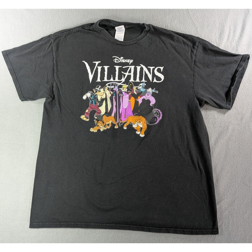 Disney Mens Villains Graphic T-Shirt XL Black Delta Pro Weight Cotton